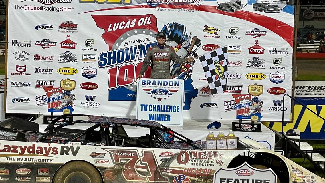 Emotional Indiana native Hudson O&#39;Neal captures 29th annual Show-Me 100 at Lucas Oil Speedway