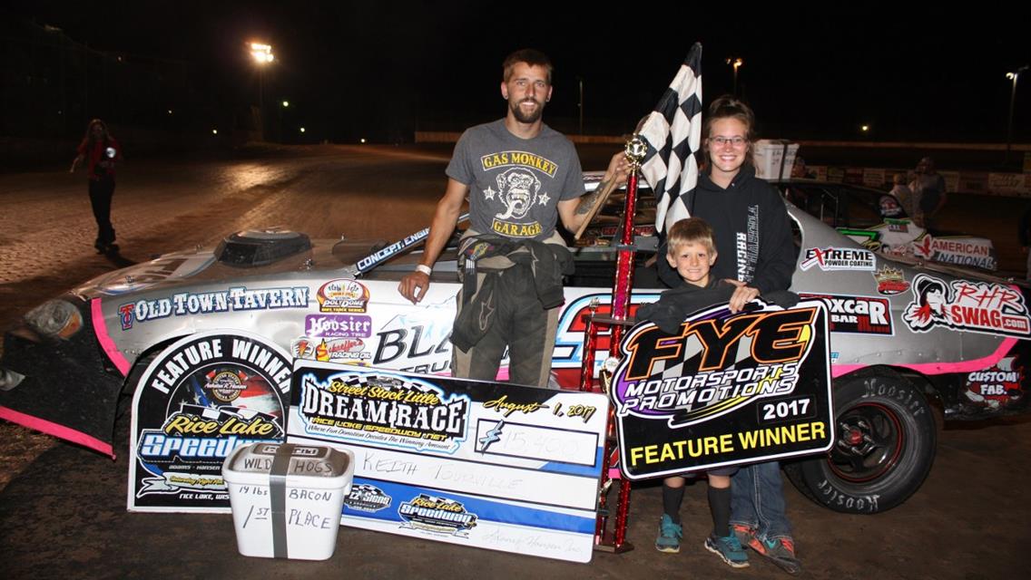 Tourville Breaks the Bank At Rice Lake Speedway; Wins $15,400 in “Little Dream