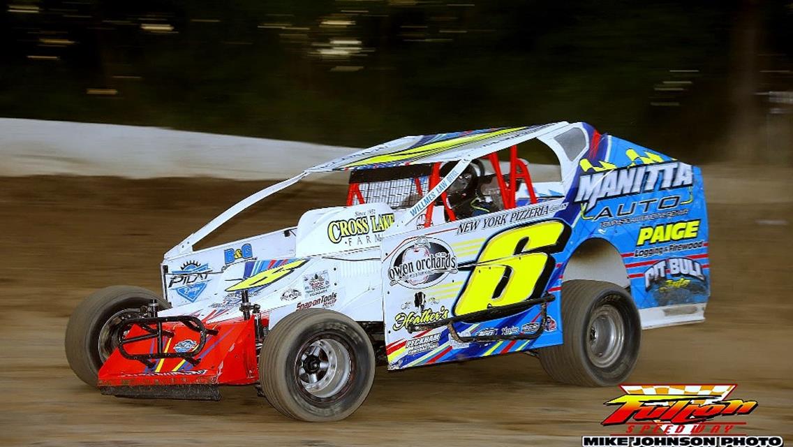 Phelps, Manitta, Homan, Kline Fulton Speedway Feature Winners Before Rain Set in: Boat Race and Completion of Modified Feature to Be Rescheduled to Ju