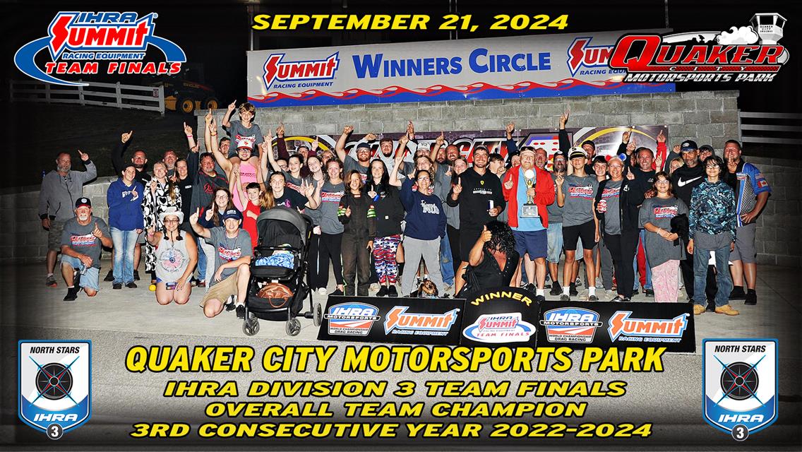 Quaker City Motorsports Park Earns Three-Peat at IHRA Division 3 Summit Team Finals