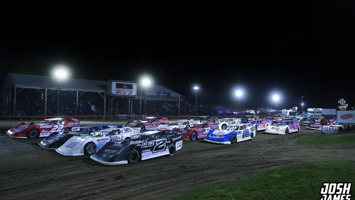 Farmer City Raceway (Farmer City, IL) – World of Outlaws Late Model Series – Illini 100 – April 11th-12th, 2025. (Josh James Artwork)