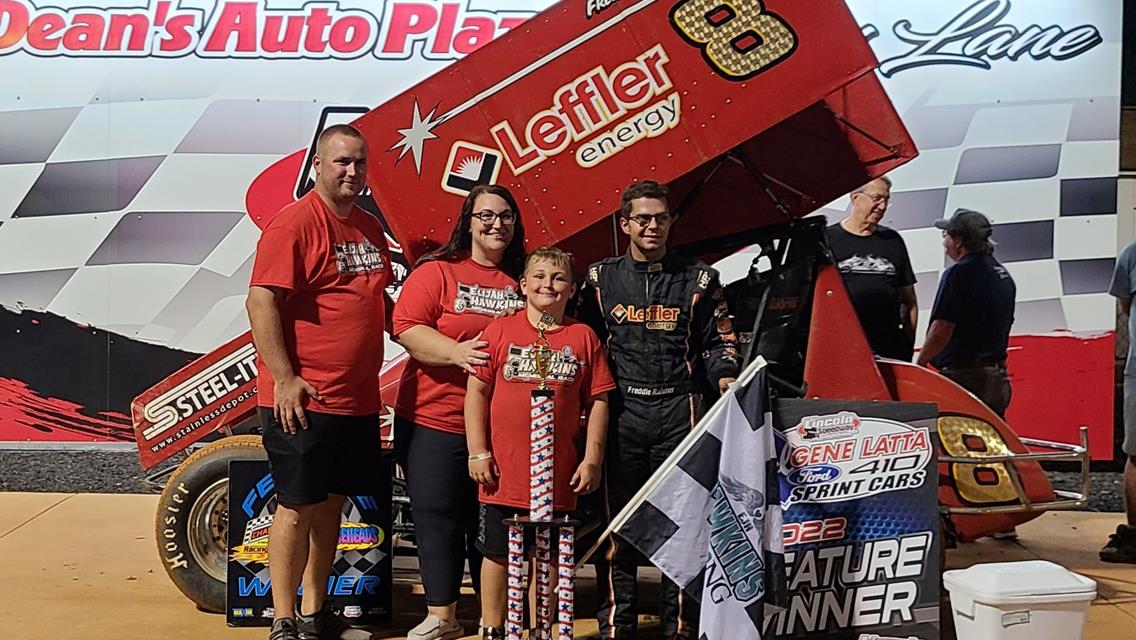 FREDDIE RAHMER CLINCHES THIRD TRACK CHAMPIONSHIP WITH ELIJAH HAWKINS MEMORIAL WIN; Wyatt Hinkle Wires Field in 358 Feature; Travis Perryâ€™s Late Race