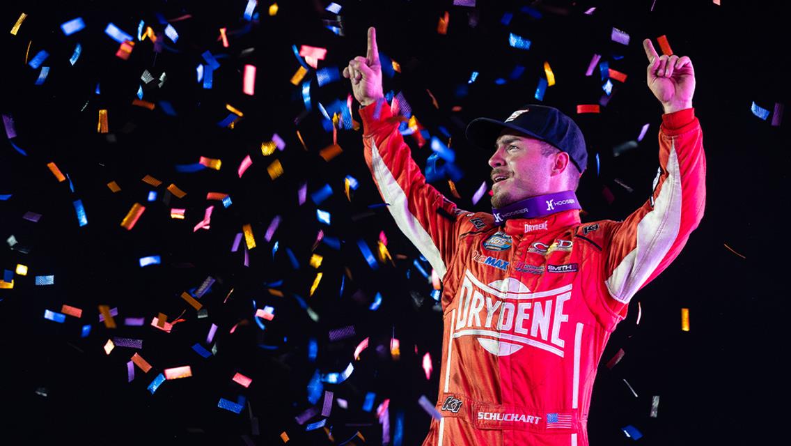 Logan Schuchart slips by Haudenschild late for River Cities victory