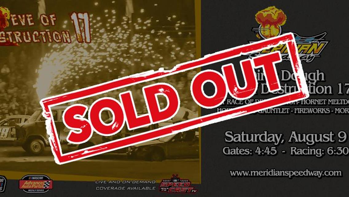 Eve of Destruction 17 is SOLD OUT