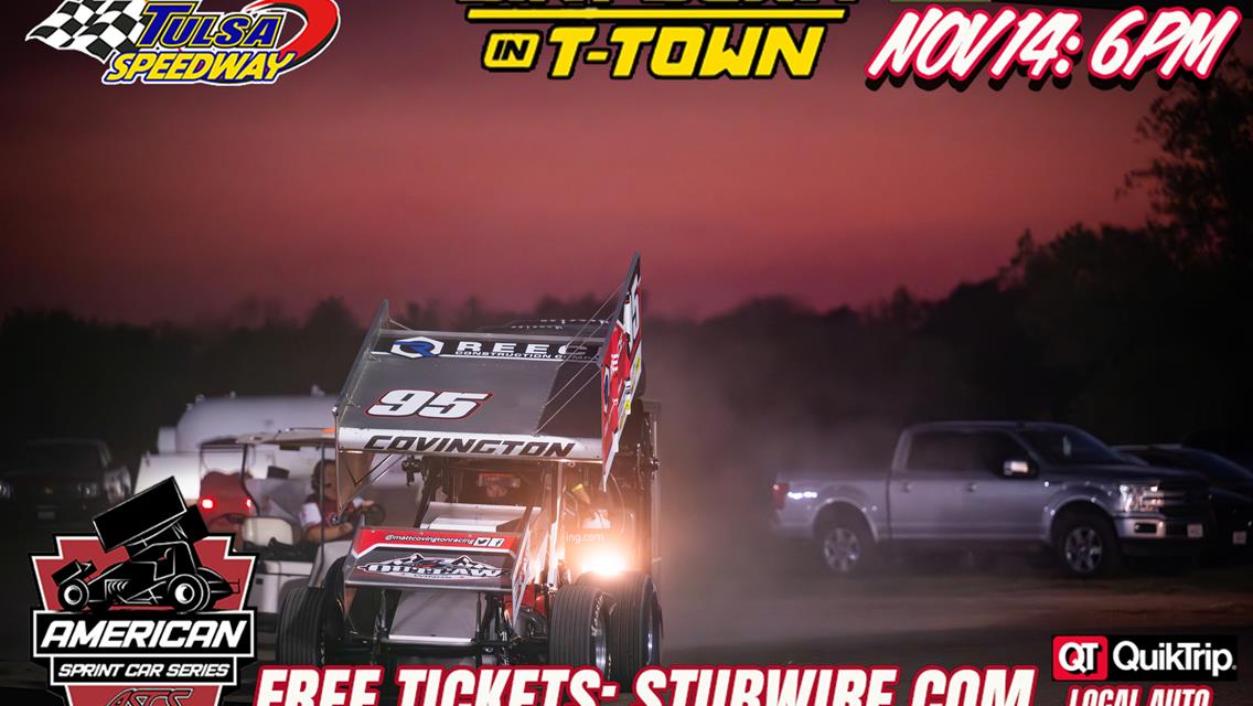 Matt Covington looking for First Win of the Season at Tulsa Speedway Nov 14