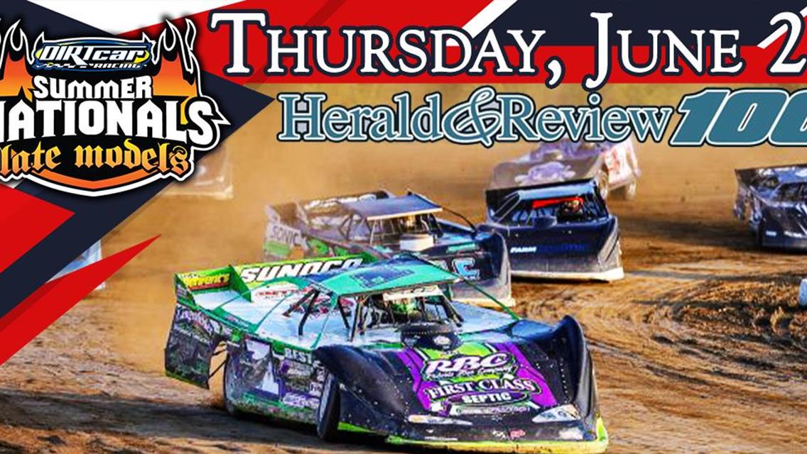 Herald &amp; Review 100 Returns to Macon Speedway on Thursday, June 26th