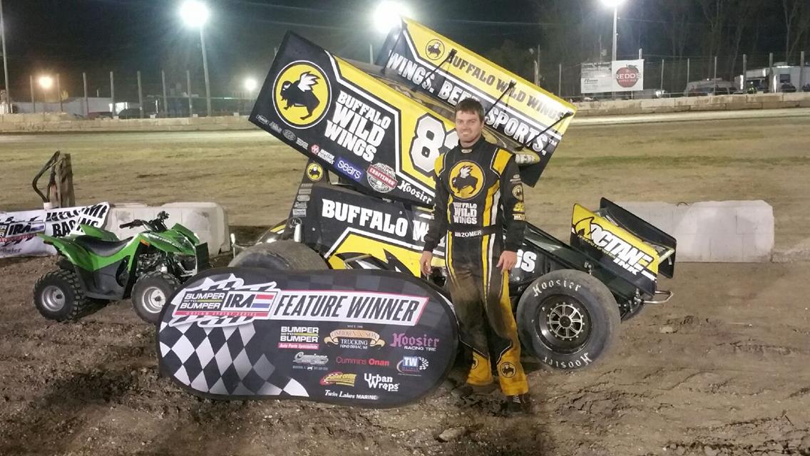 DUSTY ZOMER KEEPS NO REPEAT WIN STREAK ALIVE IN BUMPER TO BUMPER IRA SPRINT COMPETITION WITH VICTORY AT WILMOT RACEWAY!