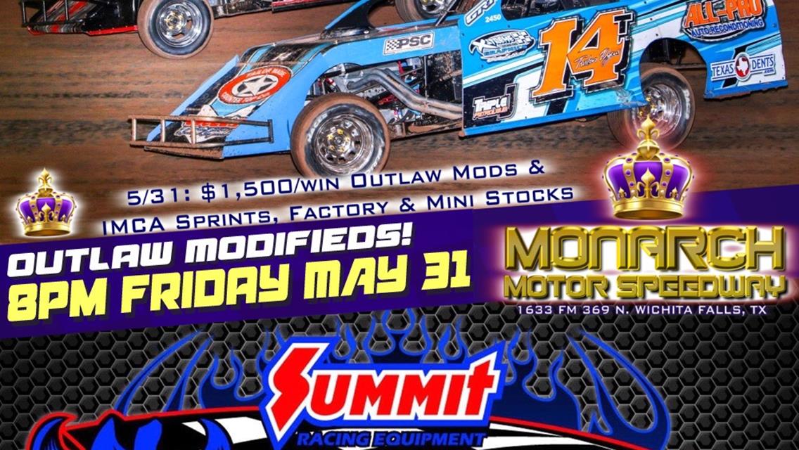 WINGED SPRINT CARS &amp; TOURING OUTLAW MODIFIED SERIES FEATURED *THIS FRIDAY* MAY 24th, 8pm! PLUS Factory Stocks &amp; Mini Stocks!