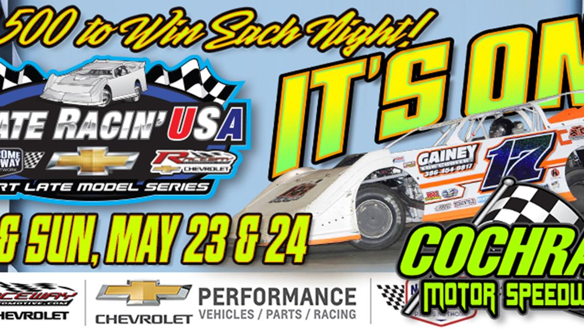 CRATE RACIN’ USA DIRT LATE MODEL SERIES TO OPEN NATIONAL TOUR ON MAY 23-24