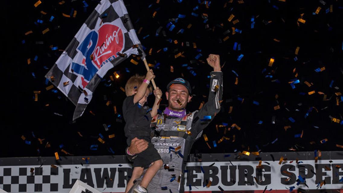 MEMORIAL DAY SPECTACLE: LARSON BEATS BELL, OUTLAWS FOR WIN