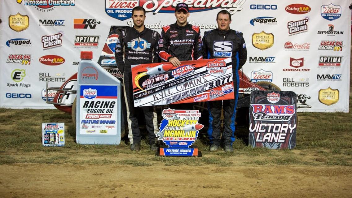 CUMMINS DOMINATES AT LUCAS OIL SPEEDWAY IN HOCKETT/MCMILLIN MEMORIAL