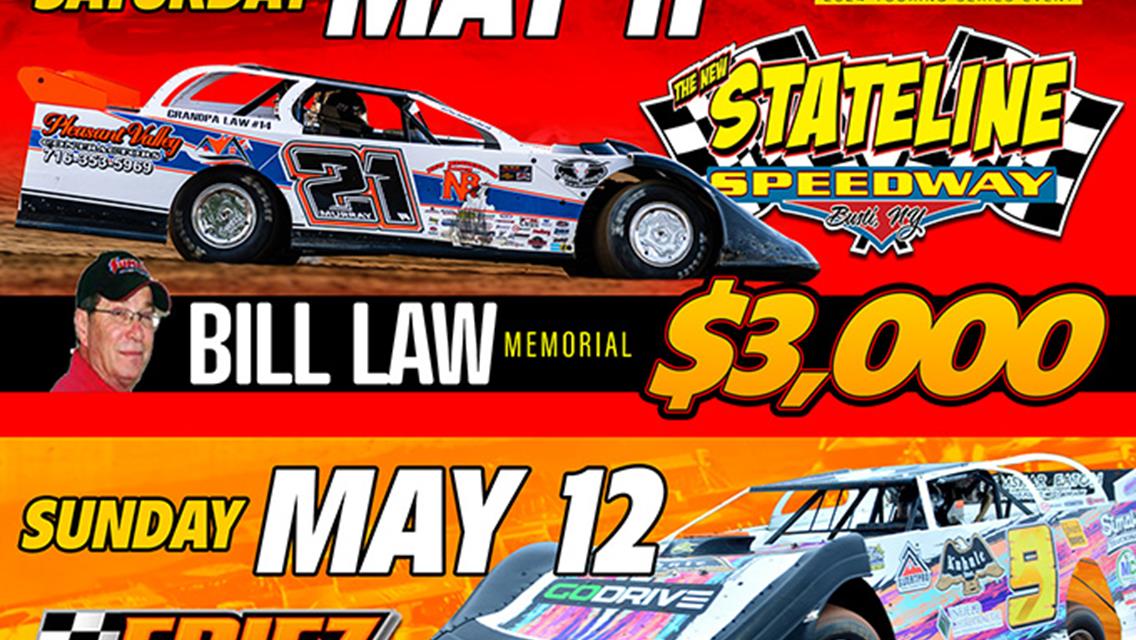 HOVIS RUSH LATE MODEL FLYNN&#39;S TIRE/GUNTER&#39;S HONEY TOUR SET FOR A DOUBLEHEADER WEEKEND WITH $3000 TO-WIN EVENTS SATURDAY AT STATELINE FOR &quot;BILL LAW MEM