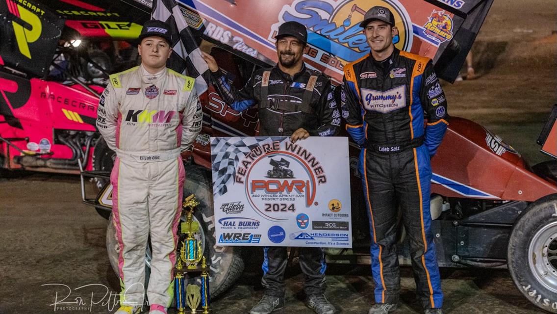 Thomas Meseraull Master Central Arizona Speedway with POWRi Desert Wing Sprint Win