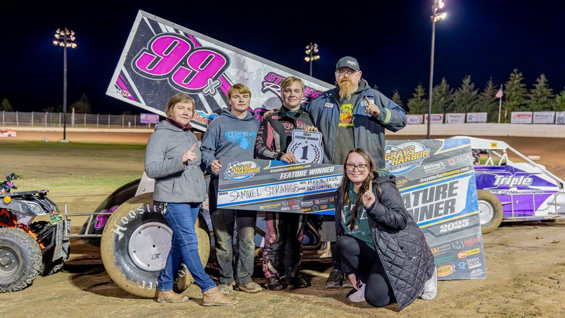 Zane Miner, Samuel Strange, Alex Peck, and Austin Kerrigan victorious at Grays Harbor Raceway