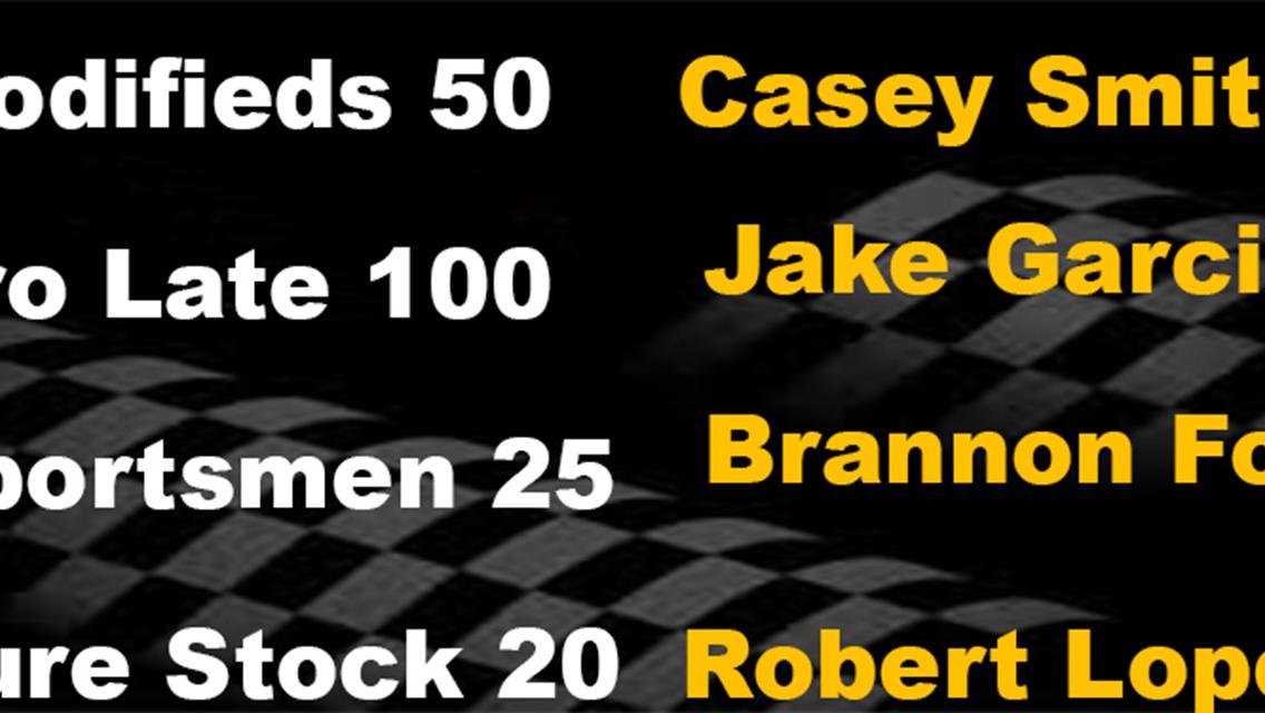 Loper wins 2nd Pure Stock Race in 2021; Casey Smith Takes Modifieds; Jake Garcia Wins Pro Late 100; Fowler Again, wins 5th Sportsmen