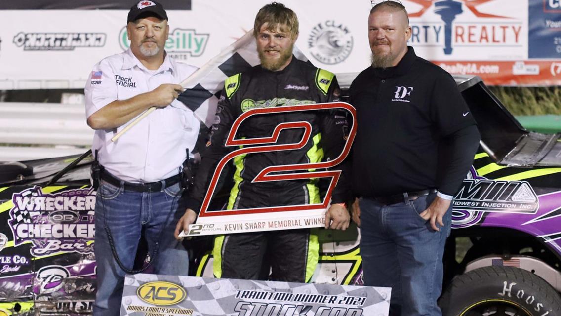 Buck Schafroth wins The Tradition Kevin Sharp Memorial at Adams County Speedway