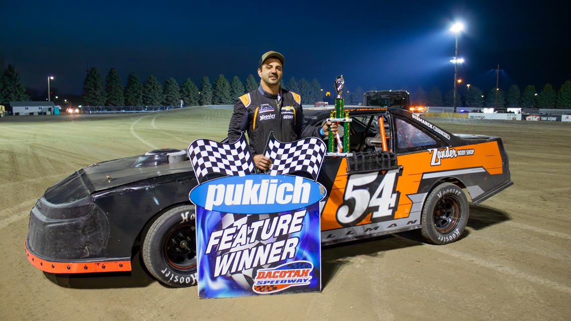 HELLMAN WINS FIRST IMCA STOCK CAR FEATURE
