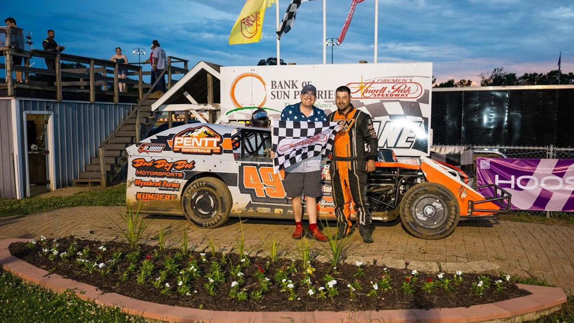 Trent Wyssbrod won at Angell Park Speedway on June 29.