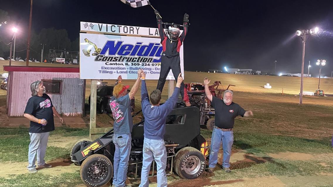 Dominic Bruns Blasts to POWRi IMRA Victory at Spoon River Speedway