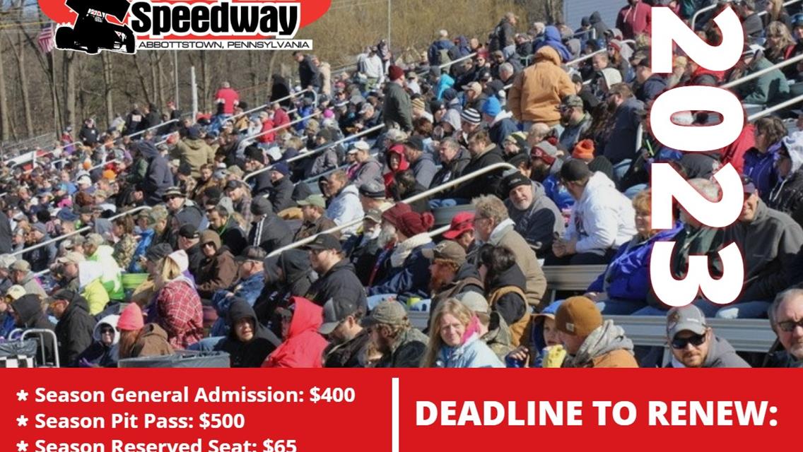 2023 LINCOLN SPEEDWAY NEWSLETTER [SEASON PASS/TICKET RENEWAL INFO]