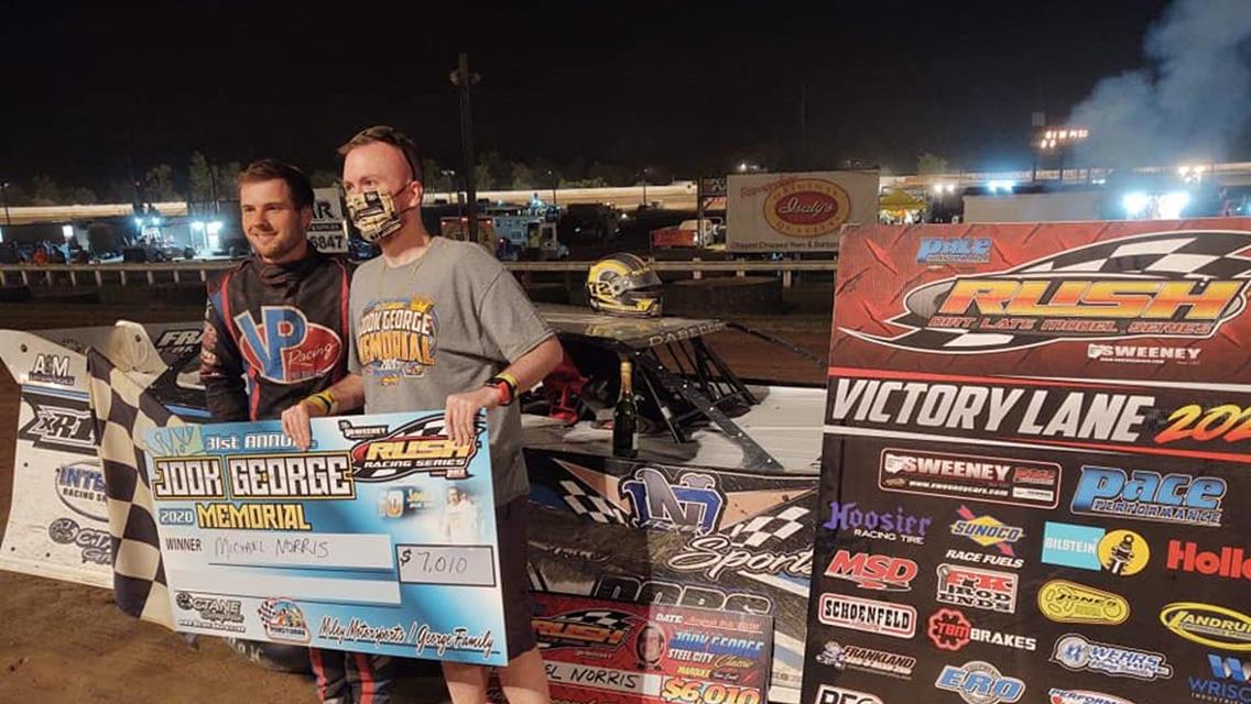 MICHAEL NORRIS MAKES HIS 1ST EVER CRATE START A WINNING ONE TAKING &quot;JOOK GEORGE STEEL CITY CLASSIC&quot; AT PITTSBURGH FOR $7,200+ AGAINST STOUT 46-CAR PAC