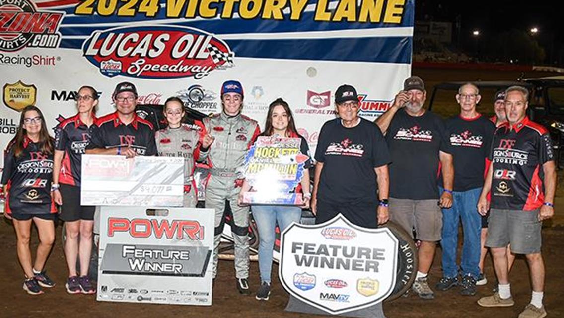 Xavier Doney Drives to Championship Night Win with POWRi WAR in Hockett/McMillin Memorial