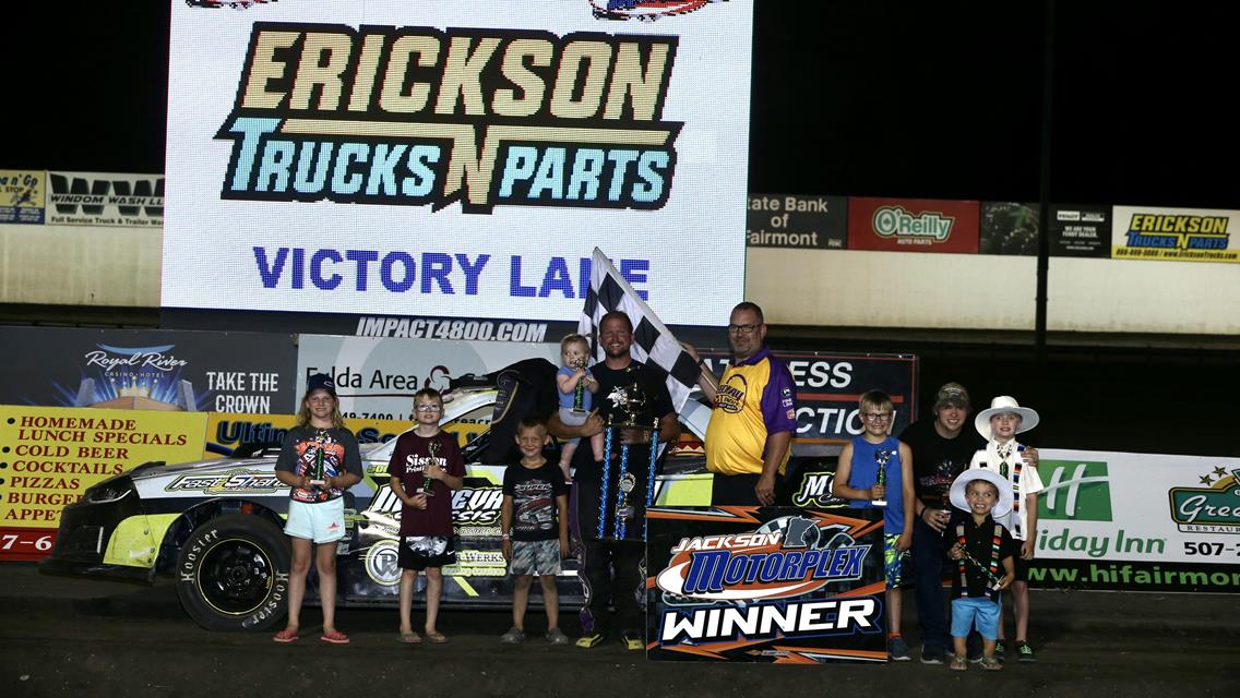 Beckendorf, Larson, Probst, Fett and Robinson Record Victories at Jackson Motorplex During Bank Midwest IMCA Series Event