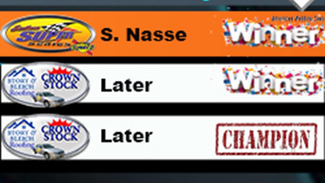 Nasse wins AWS 100 for SLM, Pollard 2nd