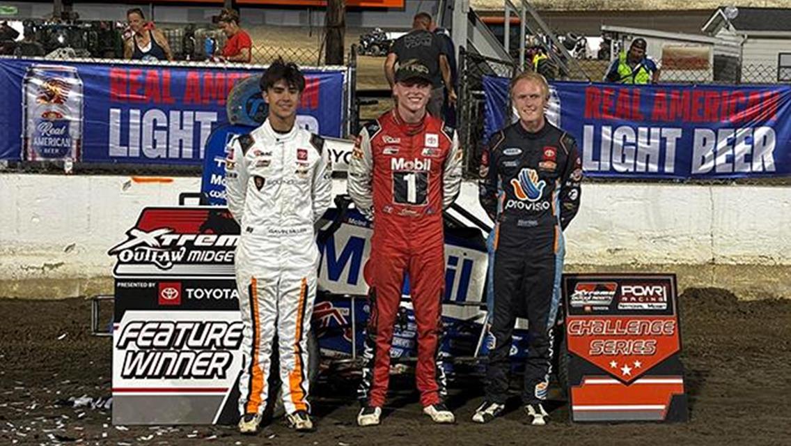 Cannon McIntosh Wins with POWRi National Midgets and Xtreme at Federated Auto Parts I-55 Raceway