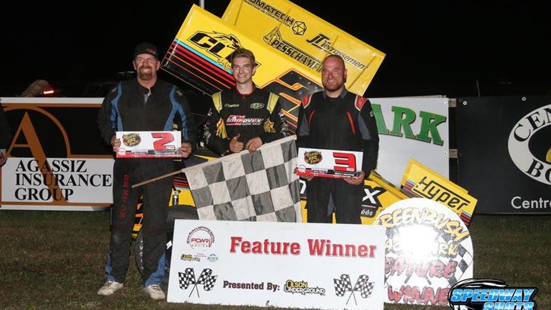 Alex Therrien Thrills in POWRi Lightning Sprint Nationals Night Three Victory at Greenbush