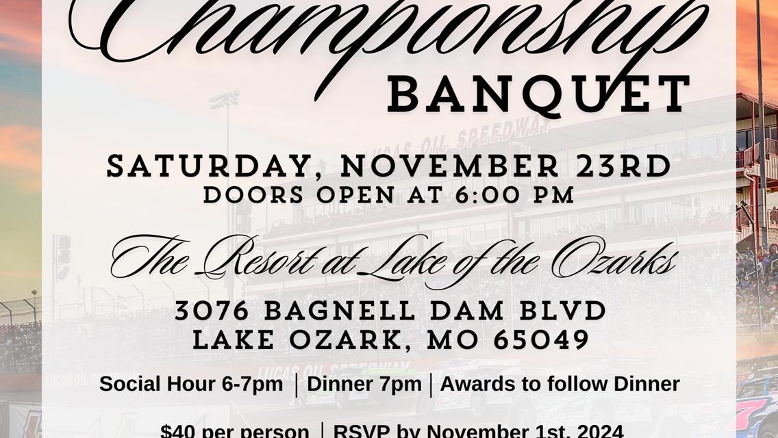 RSVP deadline closing in for Lucas Oil Speedway Championship Banquet