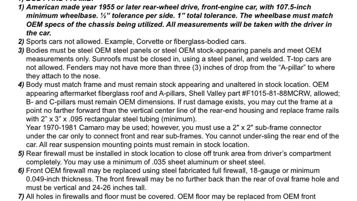 2026 Pure Stock Rules