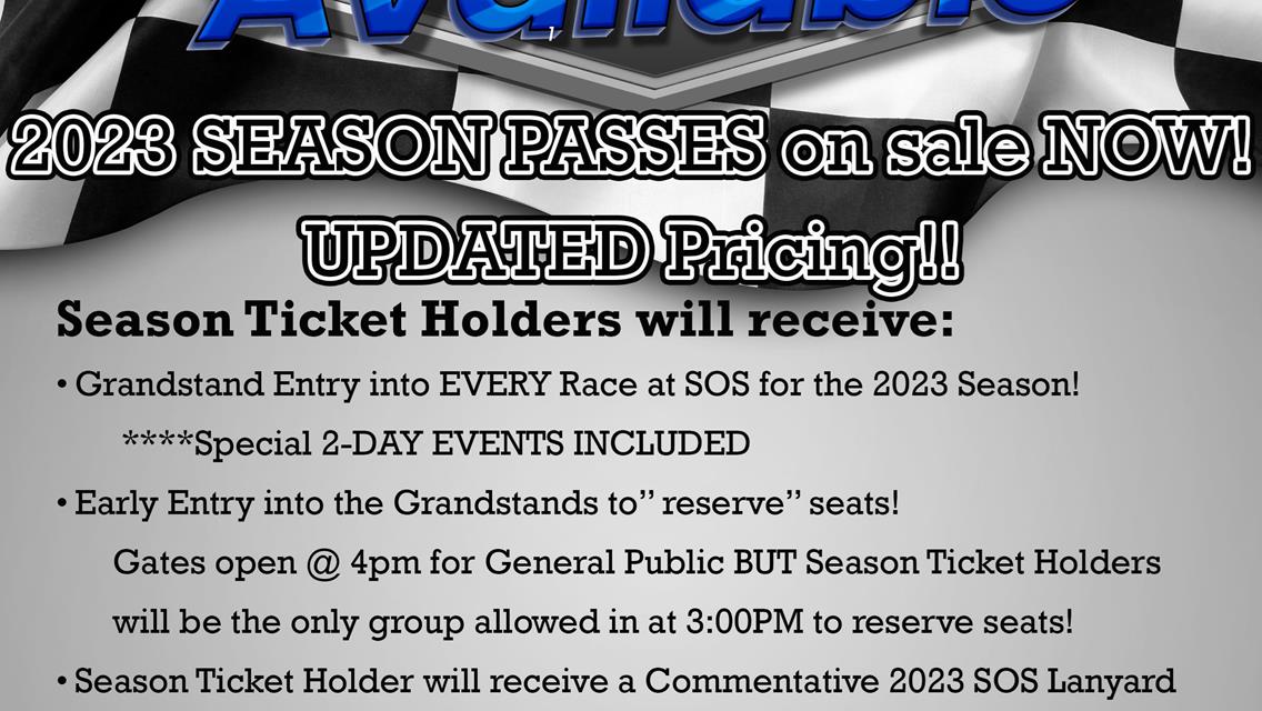 Season Tickets on SALE now!