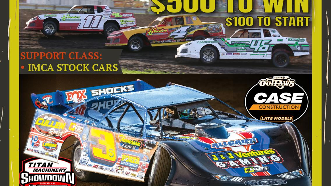 Saturday, June 29: World of Outlaws Late Models Titan Machinery Showdown (Presented by R&amp;J Broadcasting)