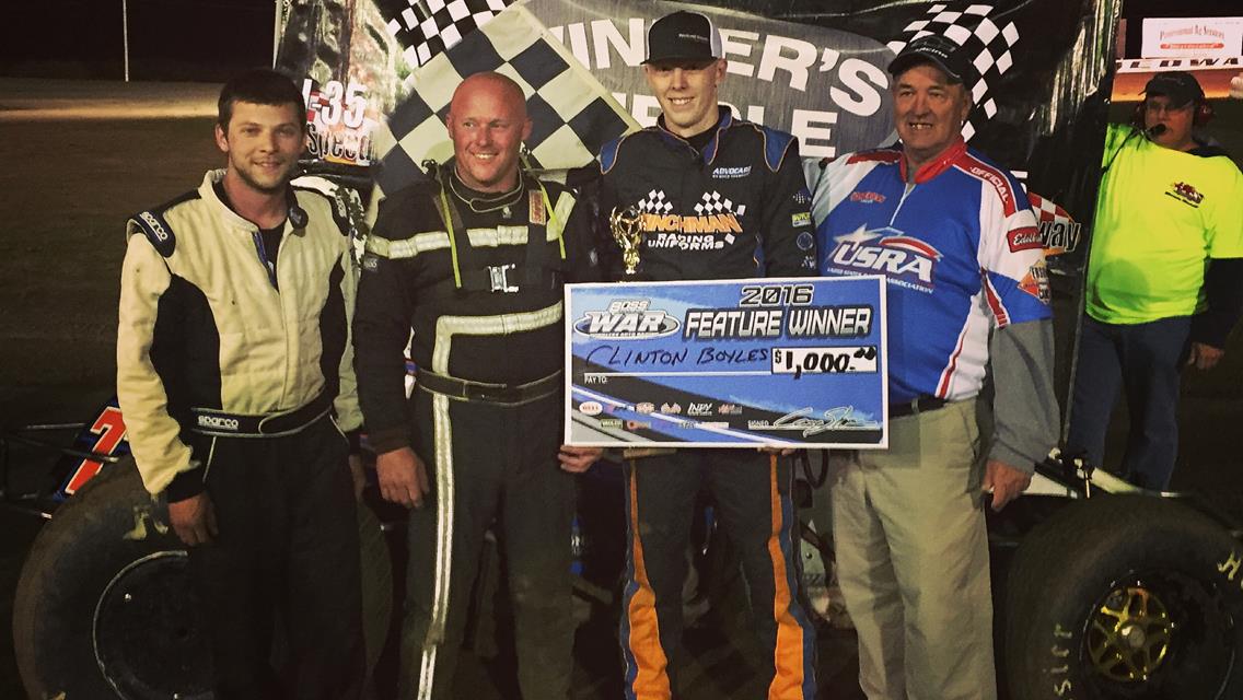 BOYLES WINS FIRST OF CAREER AT I-35