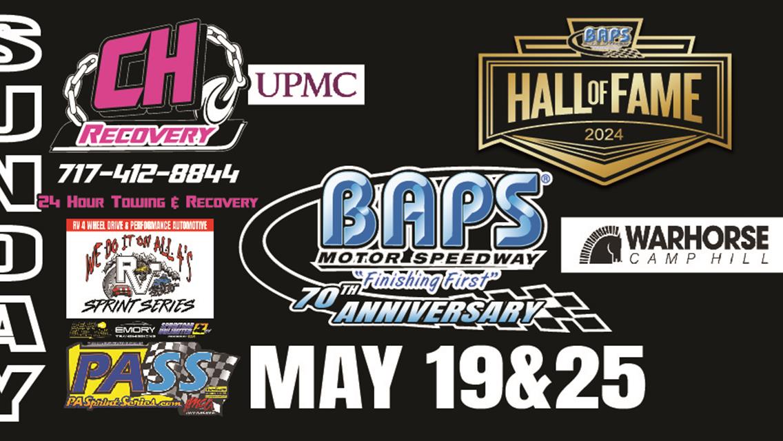BAPS MOTOR SPEEDWAY CELEBRATES 70TH ANNIVERSARY WITH LEGENDARY GUEST APPEARANCES, HALL OF FAME INDUCTIONS, MILITARY HONORS, AND FAN SPECIALS