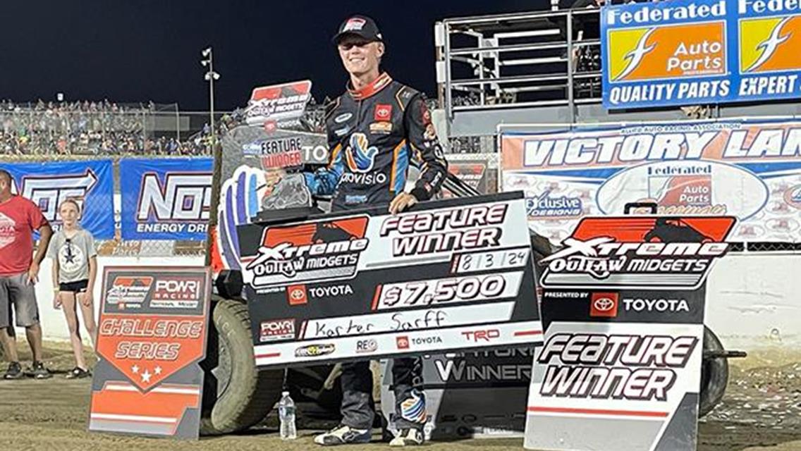 Karter Sarff Sweeps Weekend with POWRi National Midgets and Xtreme at I-55 Raceway