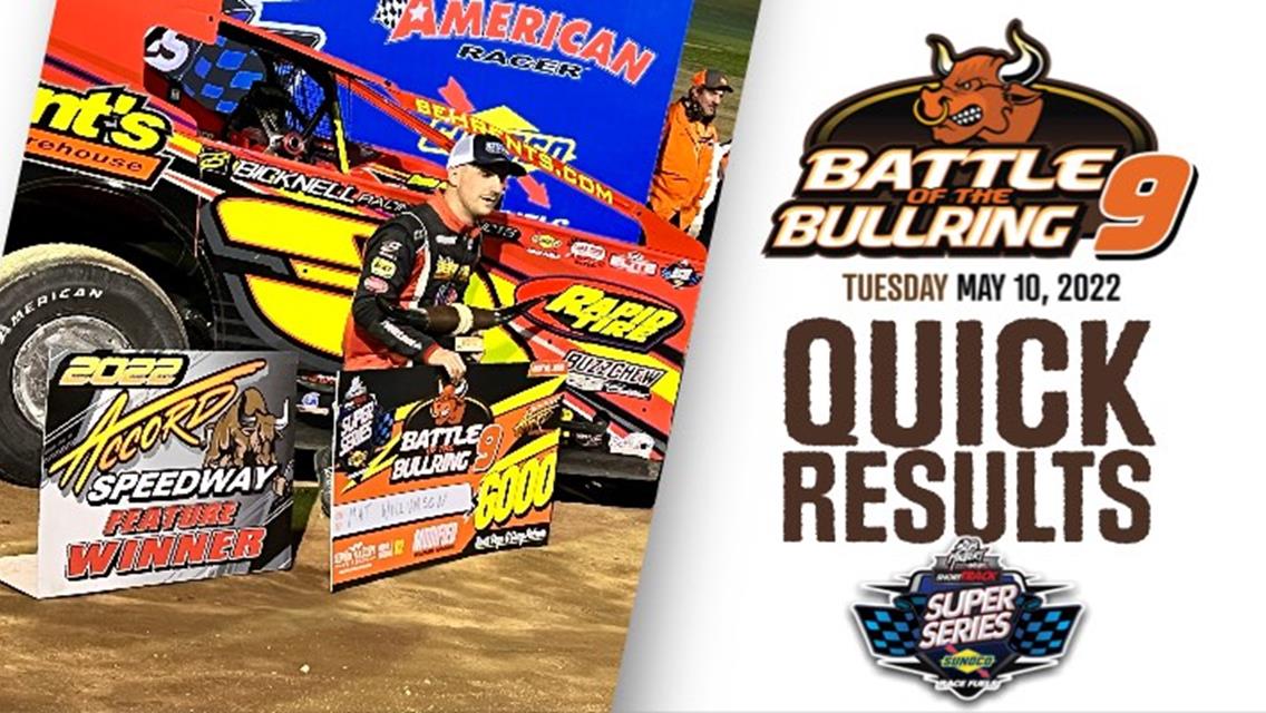 BATTLE OF THE BULLRING™ RESULTS SUMMARY  ACCORD SPEEDWAY MAY 10, 2022
