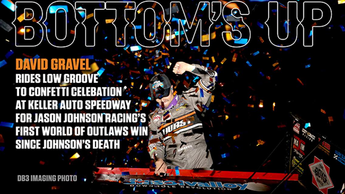 Gravel rides low groove to victory for Jason Johnson Racing’s first World of Outlaws win since Johnson’s death