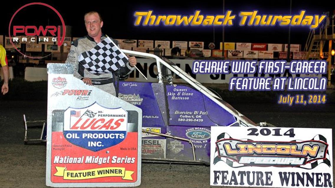 THROWBACK THURSDAY: GEHRKE GRABS FIRST WIN AT LINCOLN