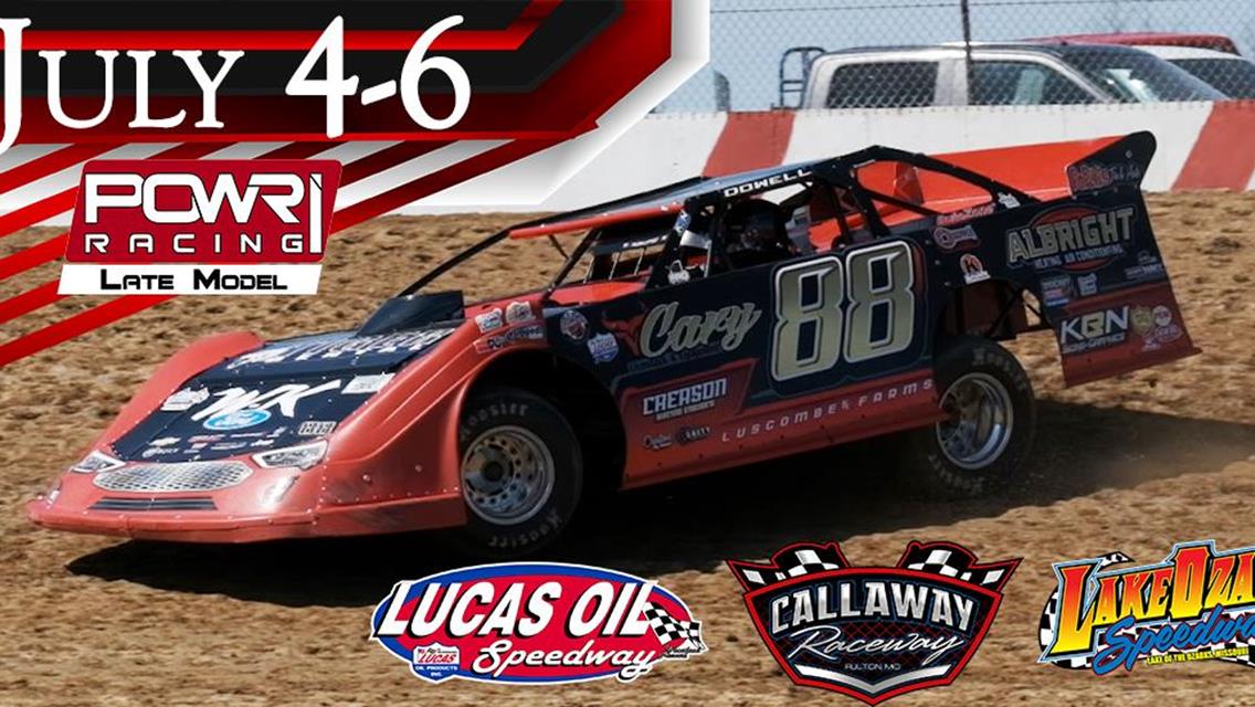 Missouri Triple Crown Approaches for POWRi Late Model Division on July 4-6
