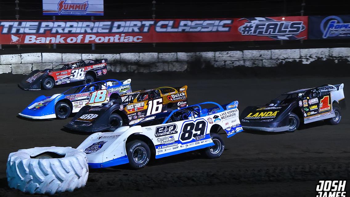 Fairbury Speedway (Fairbury, IL) – World of Outlaws Real American Beer Late Model Series – Prairie Dirt Classic – July 25th-26th, 2025. (Josh James Artwork)