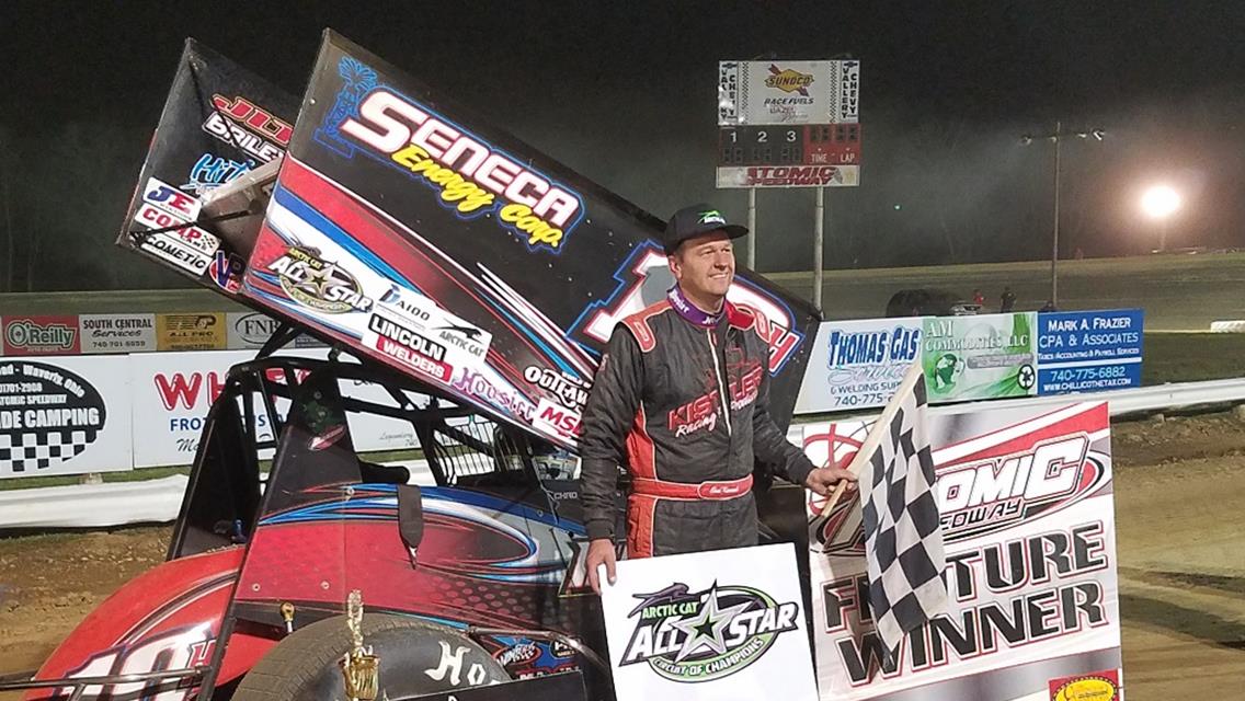 Chad Kemenah earns Arctic Cat All Star victory at Atomic Speedway with dramatic final lap pass