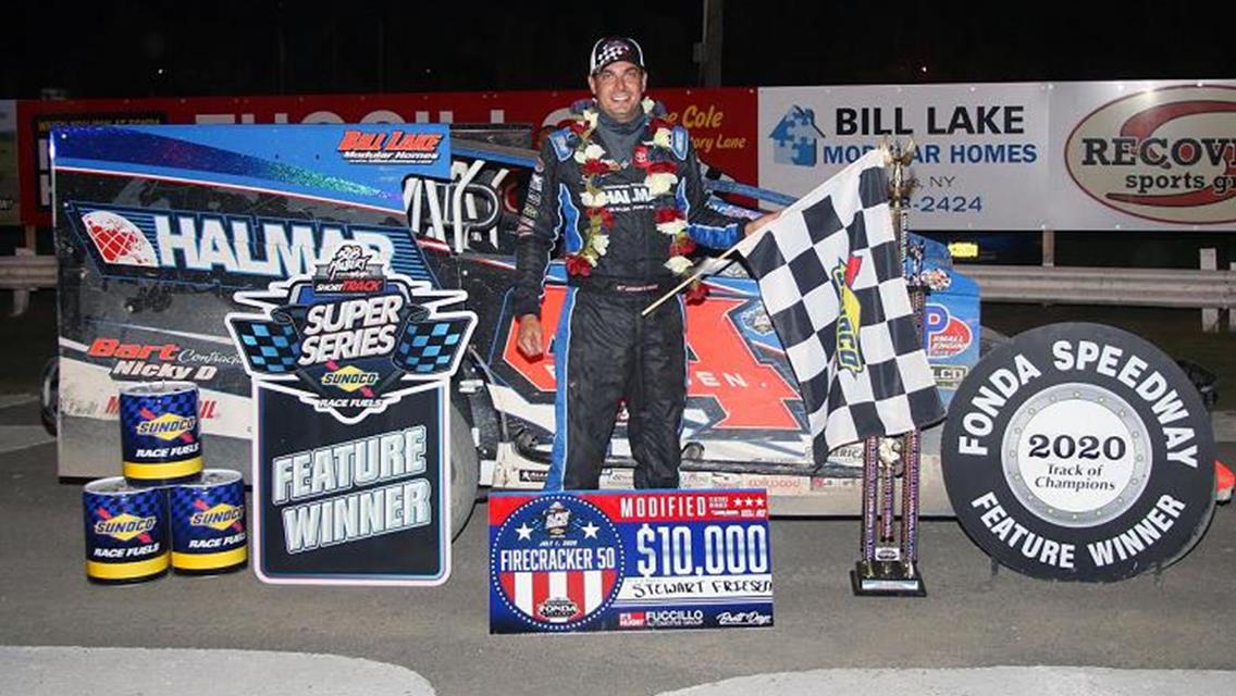 FRIESEN WINS $10,000 WITH FIRECRACKER 50 WIN AT FONDA WHILE EDWARDS TAKES $2,000 SPORTSMAN FEATURE