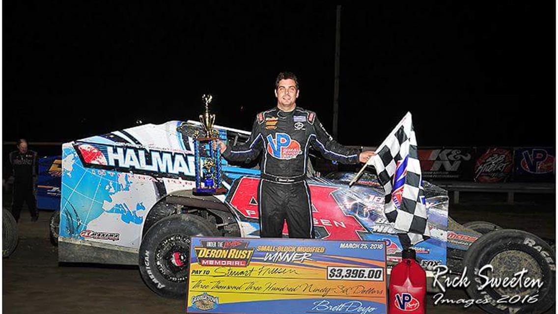 First For Friesen: Stewart Breaks Through With Deron Rust Memorial $3,521 Small-Block Payday Friday At Georgetown; Large Crowd Takes In Event Under Th