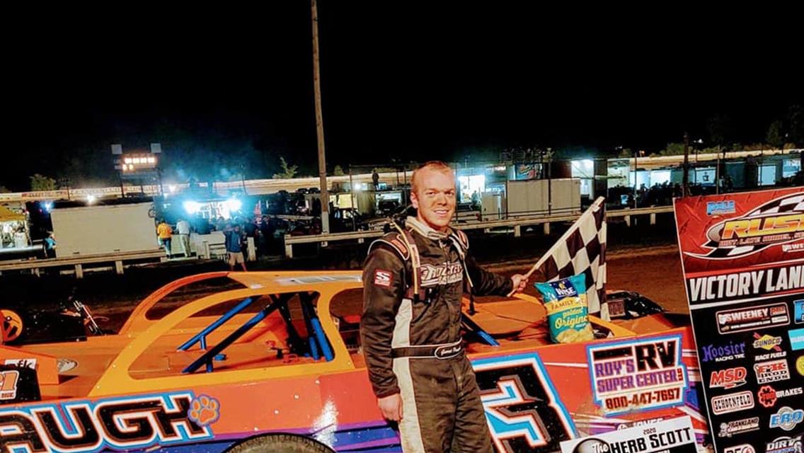 GARRET PAUGH CAPTURES 1ST CAREER PACE RUSH LATE MODEL TOUR WIN OVER STELLAR 41-CAR FIELD IN THE &quot;HERB SCOTT MEMORIAL&quot; AT PITTSBURGH; CHAS WOLBERT NOW