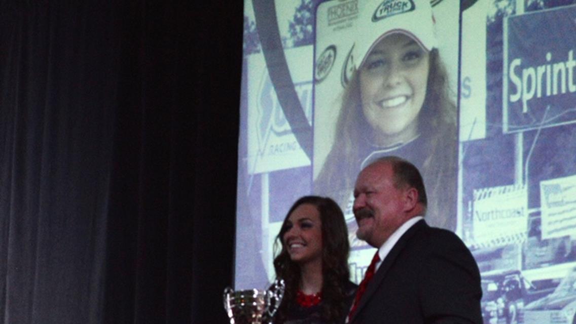 Katlynn Leer is the Holley Performance Rookie of the Year at the 2015 Championship Banquet!