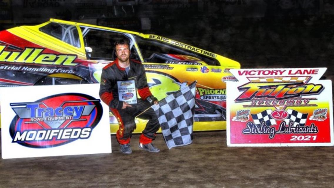 Tim Sears Jr. Uses Last Lap Pass to Win the Fulton Speedway Modified Feature