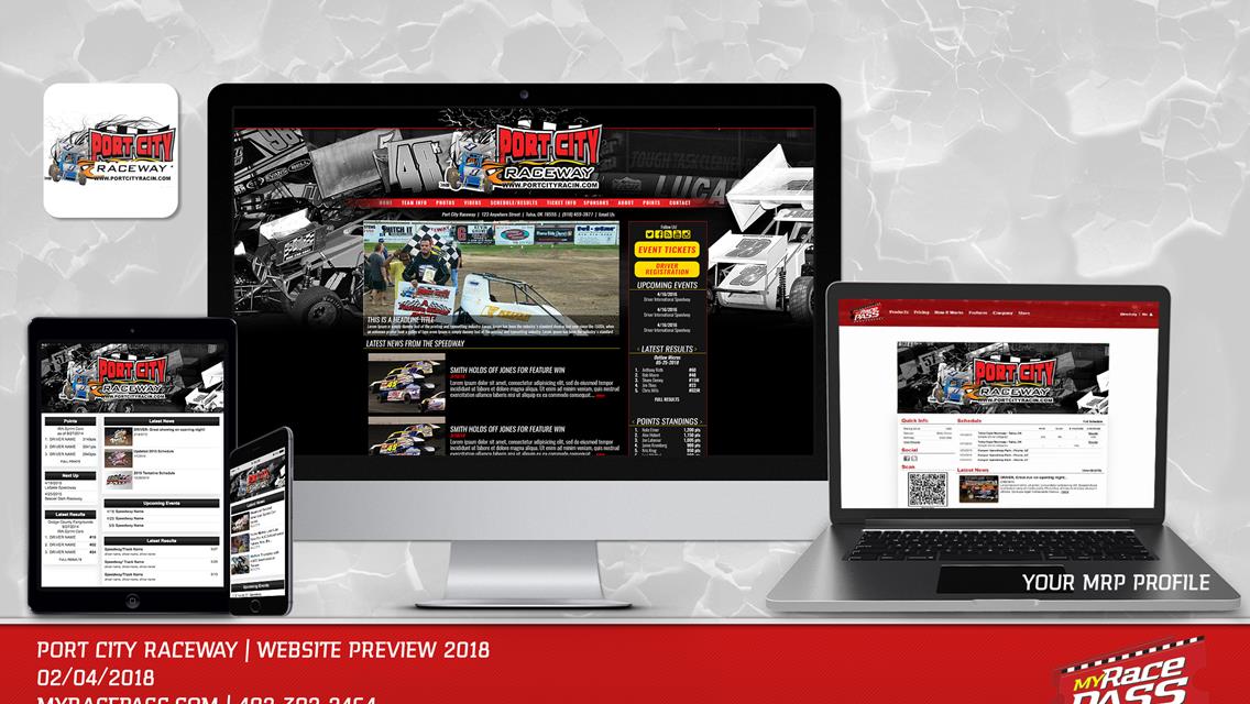 MyRacePass Creates Track Website for Port City Raceway