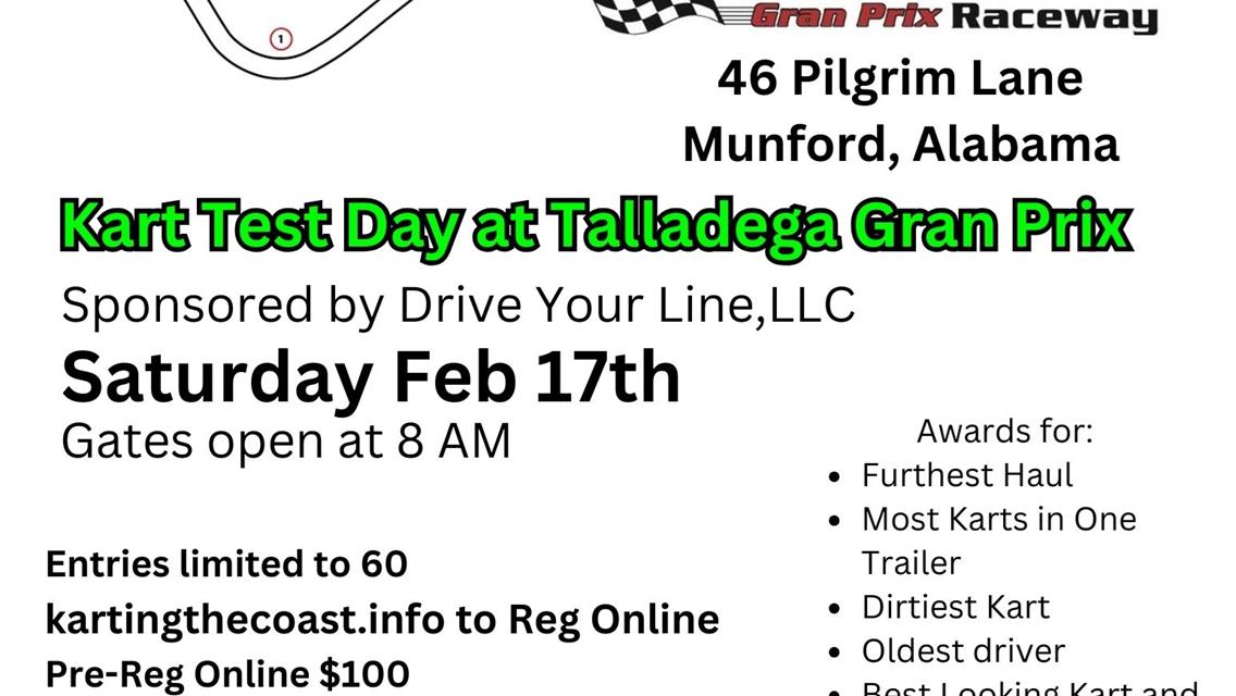 Karting Test Day at Talladega Gran Prix Feb 17th